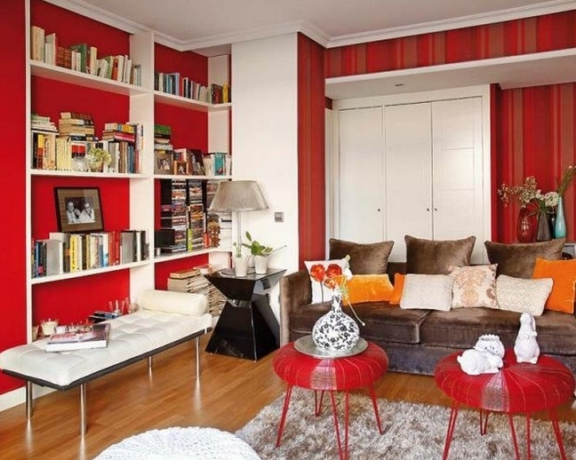 Мебель красного цвета для спальни