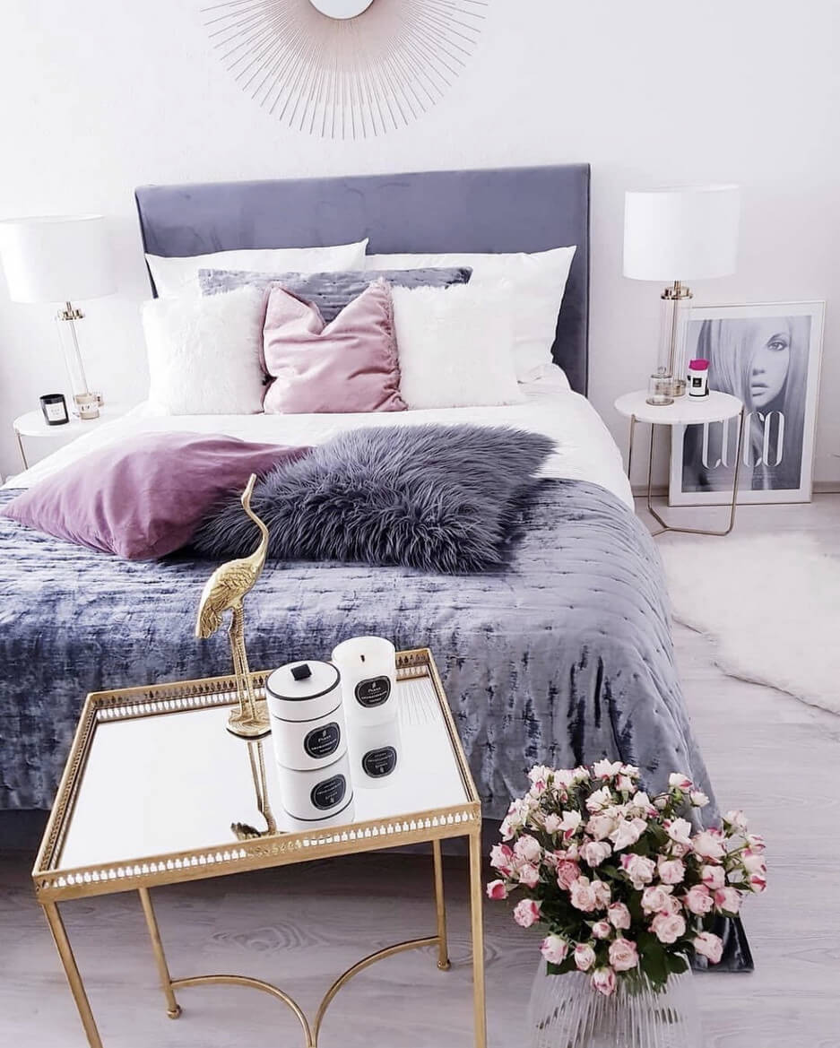Дизайн спальни лавандовый цвет